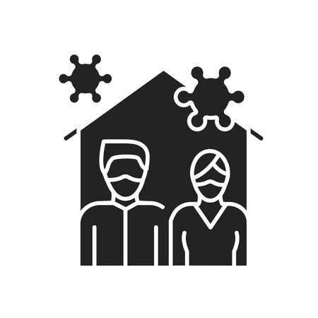 Self isolation line color icon. Sign for web page, mobile app, button, logoのイラスト素材