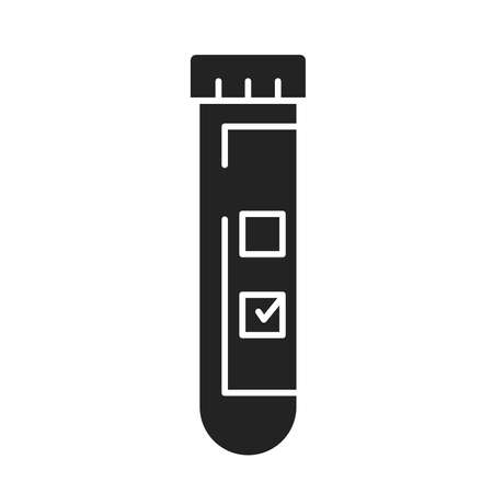 Laboratory tube with blood test color line icon. Check on disease Coronavirus. Healthcare. Sign for web page, mobile app, button, logoのイラスト素材