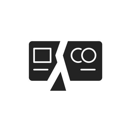 Broken bank card line color icon. Sign for web page, mobile app, button, logoのイラスト素材