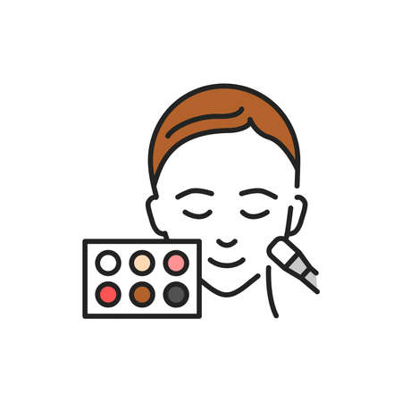 Eyeshadow palette line color icon. Sign for web page, mobile app, button, logoのイラスト素材
