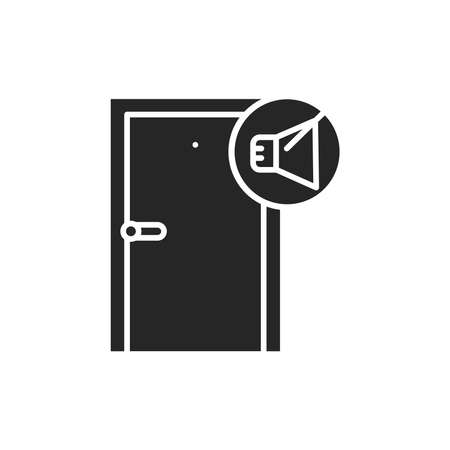 Soundproof door color line icon. Pictogram for web page, mobile app, promo. UI UX GUI design element. Editable stroke.のイラスト素材