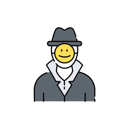 Illegal to impersonate olor line icon. Pictogram for web page, mobile app, promo. UI UX GUI design element. Editable stroke.のイラスト素材