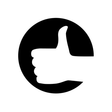 Hand showing symbol like black glyph icon. Making thumb up gesture. Pictogram for web page, mobile app, promo. UI UX GUI design element. Editable strokeのイラスト素材