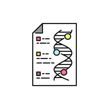 Genetics color line icon. Pictogram for web page, mobile app, promo. UI UX GUI design element. Editable stroke.のイラスト素材