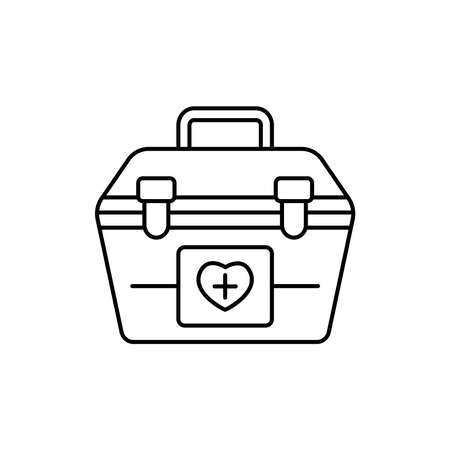Box container color line icon. Donor program. Pictogram for web page, mobile app, promo. UI UX GUI design element. Editable stroke.のイラスト素材
