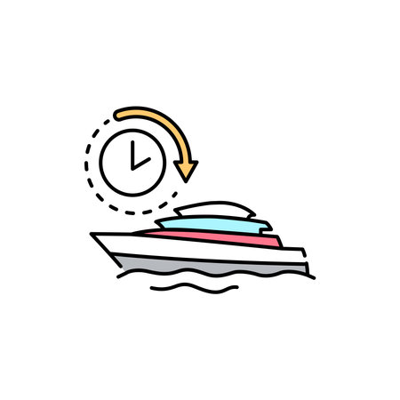 Water transport rental olor line icon. Pictogram for web page, mobile app, promo. UI UX GUI design element. Editable stroke.のイラスト素材