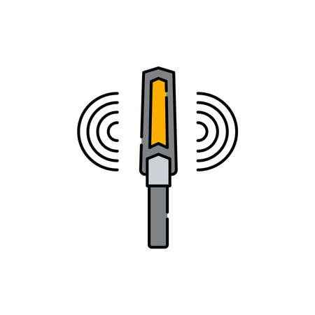 Metal detector olor line icon. Pictogram for web page, mobile app, promo. UI UX GUI design element. Editable stroke.のイラスト素材