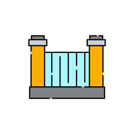 Fence olor line icon. Pictogram for web page, mobile app, promo. UI UX GUI design element. Editable stroke.のイラスト素材