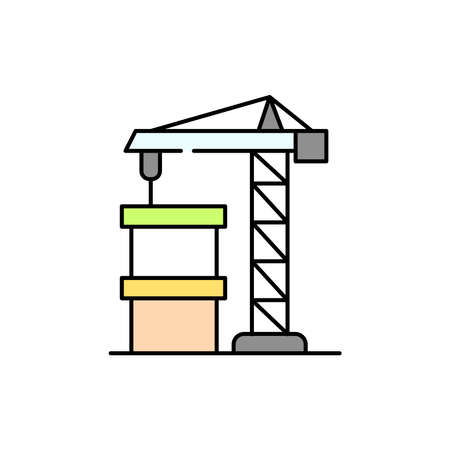 Floor construction technology color line icon. Pictogram for web page, mobile app, promo. UI UX GUI design element. Editable stroke.のイラスト素材