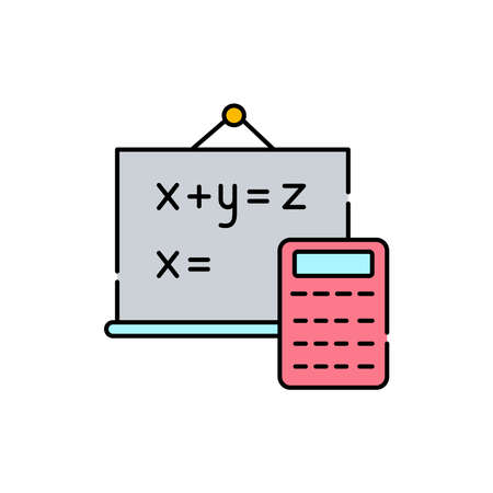 Mathematics olor line icon. Pictogram for web page, mobile app, promo. UI UX GUI design element. Editable stroke.のイラスト素材