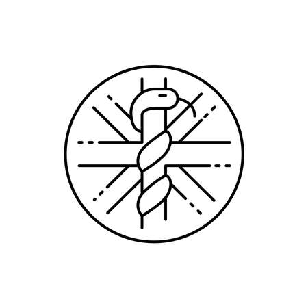 Accident and emergency medicine color line icon. Pictogram for web page, mobile app, promo. UI UX GUI design element. Editable stroke.のイラスト素材