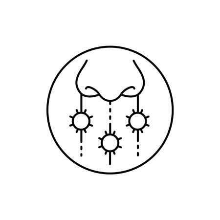 Allergology color line icon. Pictogram for web page, mobile app, promo. UI UX GUI design element. Editable stroke.のイラスト素材