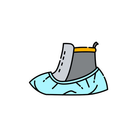 Shoe covers color line icon. Disability. Isolated vector element. Outline pictogram for web page, mobile app, promoのイラスト素材