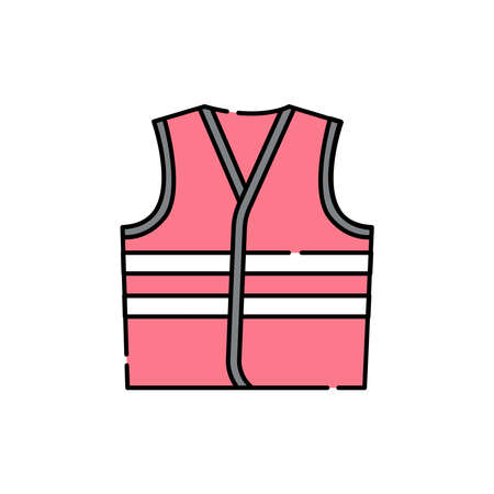 Vest color line icon. Disability. Isolated vector element. Outline pictogram for web page, mobile app, promoのイラスト素材
