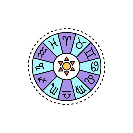 Horoscope symbol color line icon. Isolated vector element. Outline pictogram for web page, mobile app, promoのイラスト素材