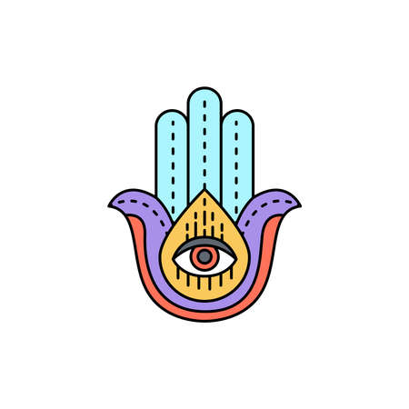 Mandala line icon. Isolated vector element.のイラスト素材