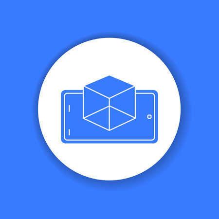 Virtual reality apps black glyph icon. Innovative technology. Pictogram for web page, mobile app. UI UX GUI design elementのイラスト素材