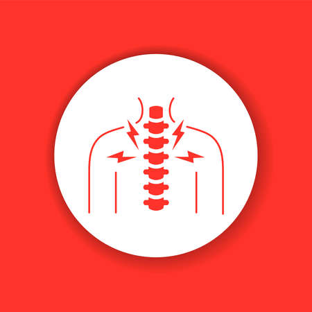 Thorax arthritis color glyph icon. Inflammation joint. Sign for web page, mobile app, button, logo. Editable stroke.のイラスト素材