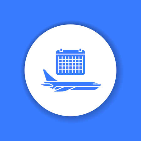 Passengers are sitting in the seats on the plane color glyph icon. Pictogram for web page, mobile app, promo. UI UX GUI design element. Editable strokeのイラスト素材