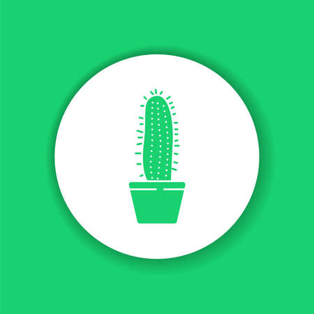 Cactus pot color glyph icon. Pictogram for web page, mobile app, promo. UI UX GUI design element. Editable stroke.のイラスト素材