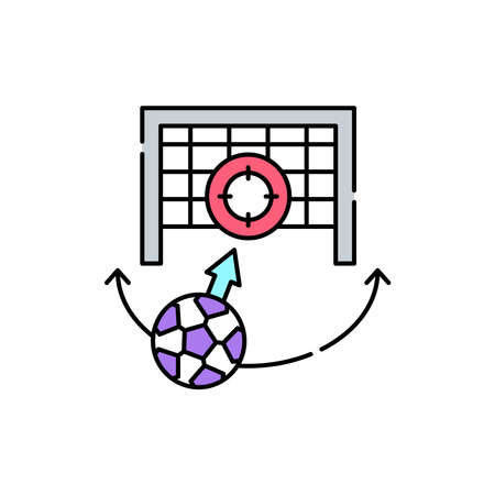 Sports game olor line icon. Computer games genres. Pictogram for web page, mobile app, promo. UI UX GUI design element. Editable stroke.のイラスト素材