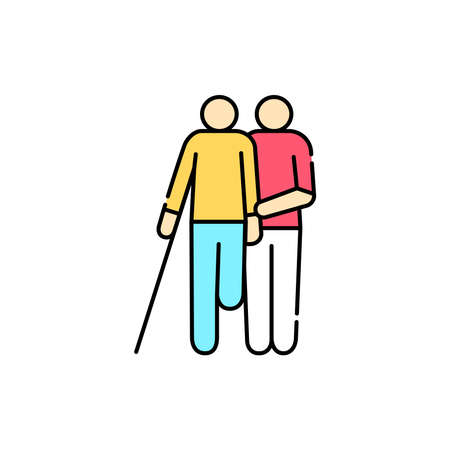 Rehabilitation olor line icon. Pictogram for web page, mobile app, promo. UI UX GUI design element. Editable stroke.のイラスト素材