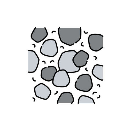 Crushed stone olor line icon. Road construction. Pictogram for web page, mobile app, promo. UI UX GUI design element. Editable stroke.のイラスト素材