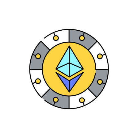 Token sign olor line icon. Pictogram for web page, mobile app, promo. UI UX GUI design element. Editable stroke.のイラスト素材