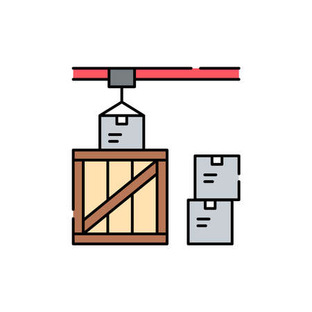 Packing orders olor line icon. Pictogram for web page, mobile app, promo. UI UX GUI design element....