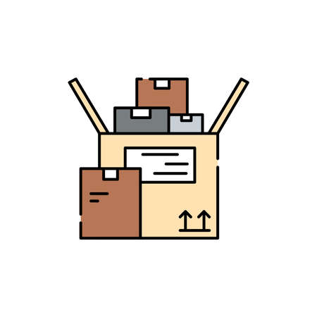 Stockpile olor line icon. Pictogram for web page, mobile app, promo. UI UX GUI design element. Editable stroke.のイラスト素材