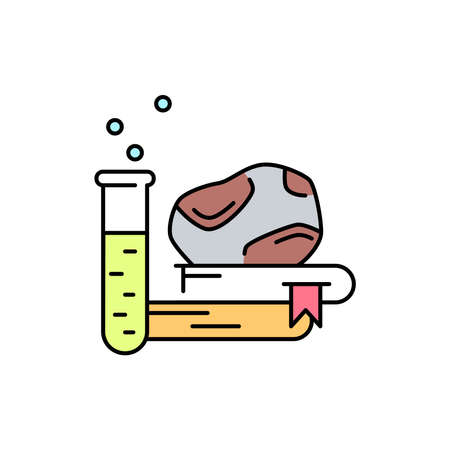 Mineralogy color line icon. Isolated vector element. Outline pictogram for web page, mobile app, promoのイラスト素材