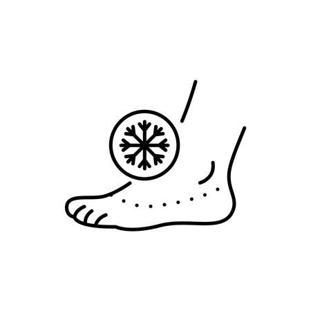 Cold feet color line icon. Human diseases. Pictogram for web page, mobile app, promo.のイラスト素材