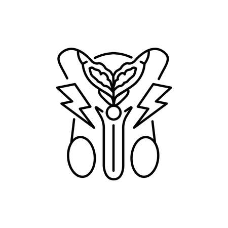 Male urinary pain color line icon. Pictogram for web page, mobile app, promo.のイラスト素材