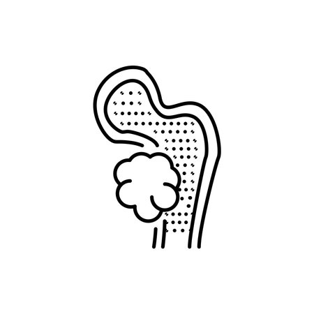 Bone cancer color line icon. Cosmetic product. Pictogram for web page, mobile app, promo.のイラスト素材
