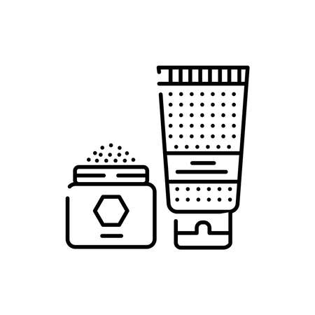 Peeling and scrub color line icon. Cosmetic product. Pictogram for web page, mobile app, promo.のイラスト素材