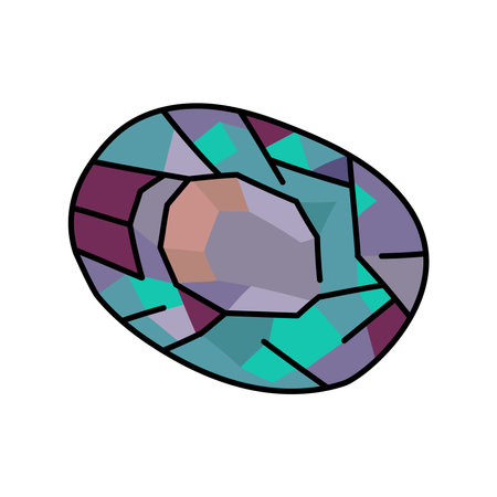 Alexandrite color line icon. Precious stones.のイラスト素材