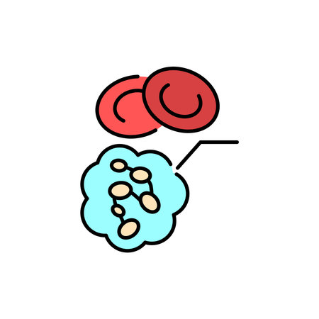 Megaloblastic anemy color line icon. Human diseases.