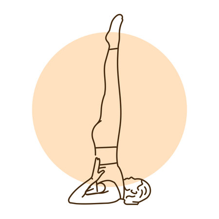 Sarvangasana pose of birch trees color line illustration. Pictogram for web pageのイラスト素材
