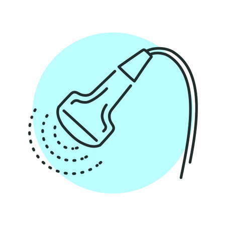 Ultrasound device color line illustrationのイラスト素材