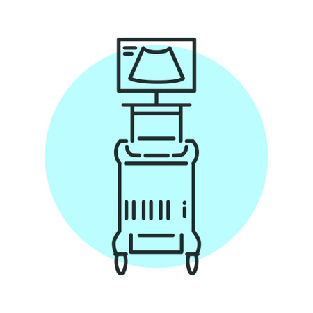 Ultrasound device color line illustrationのイラスト素材