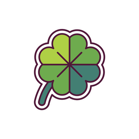 Clover slot color line icon. Gambling casino.のイラスト素材
