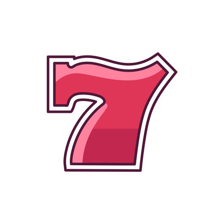Number seven color line icon. Gambling casino.のイラスト素材