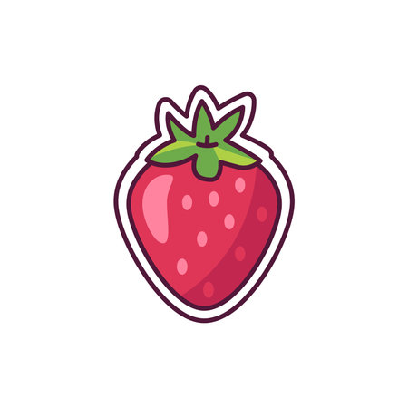 Strawberries slot color line icon. Gambling casino.のイラスト素材