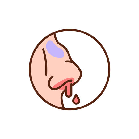 Broken nose color line icon. Pictogram for web pageのイラスト素材