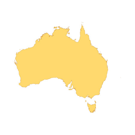 Australia map color line element. Border of the country.のイラスト素材