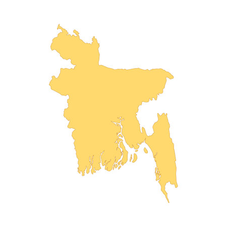 Bangladesh map color line element. Border of the country.のイラスト素材