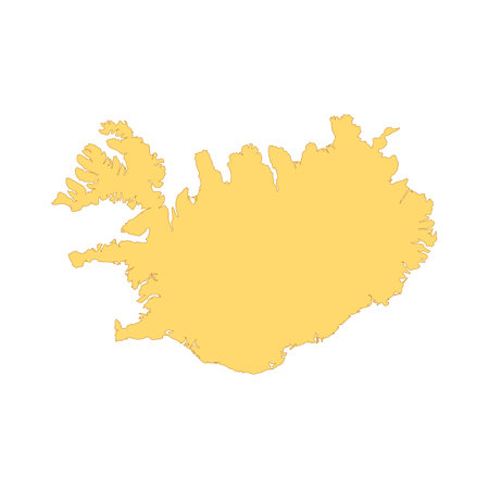 Iceland map color line element. Border of the country.のイラスト素材