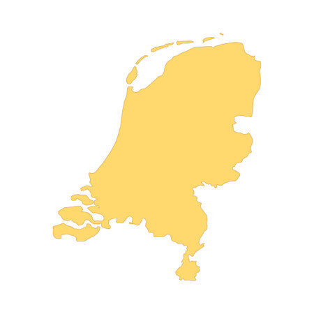 Netherlands map color line element. Border of the country.のイラスト素材