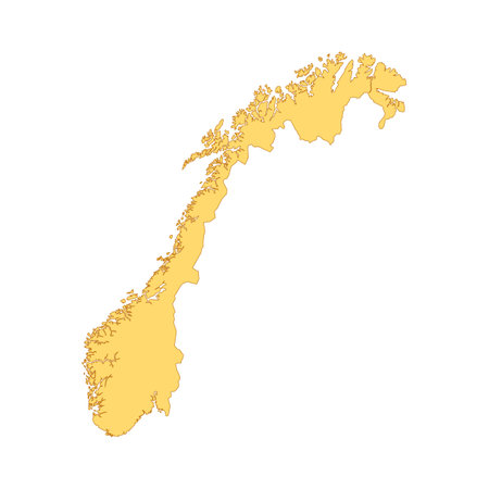 Norway map color line element. Border of the country.のイラスト素材