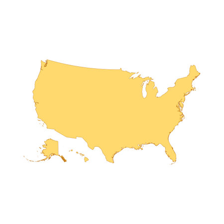 United States map color line element. Border of the country.のイラスト素材